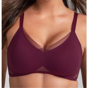 Honeylove Crossover Bra Size XL Fig Maroon Red Wireless Wireless Smoothing